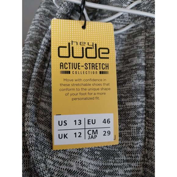 Nwt Hey Dude Wally Stretch Ozone 22 Men's Gray Slip On Loafer Shoes Size 13 - Picture 10 of 12